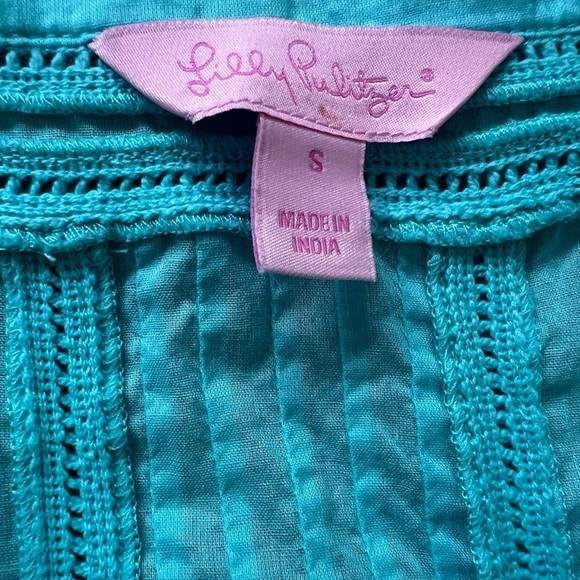 Lilly Pulitzer Babydoll Dress / Swim 
Cover Up - Blue Aqua - Size S - Picture 10 of 12